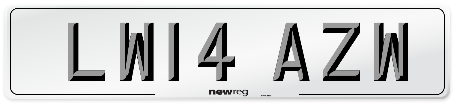 LW14 AZW Number Plate from New Reg